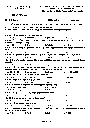 Đề thi thử Tốt nghiệp THPT môn Hóa học - Mã đề 218 - Năm học 2020-2021 - Sở giáo dục và đào tạo Bắc Ninh (Có đáp án)